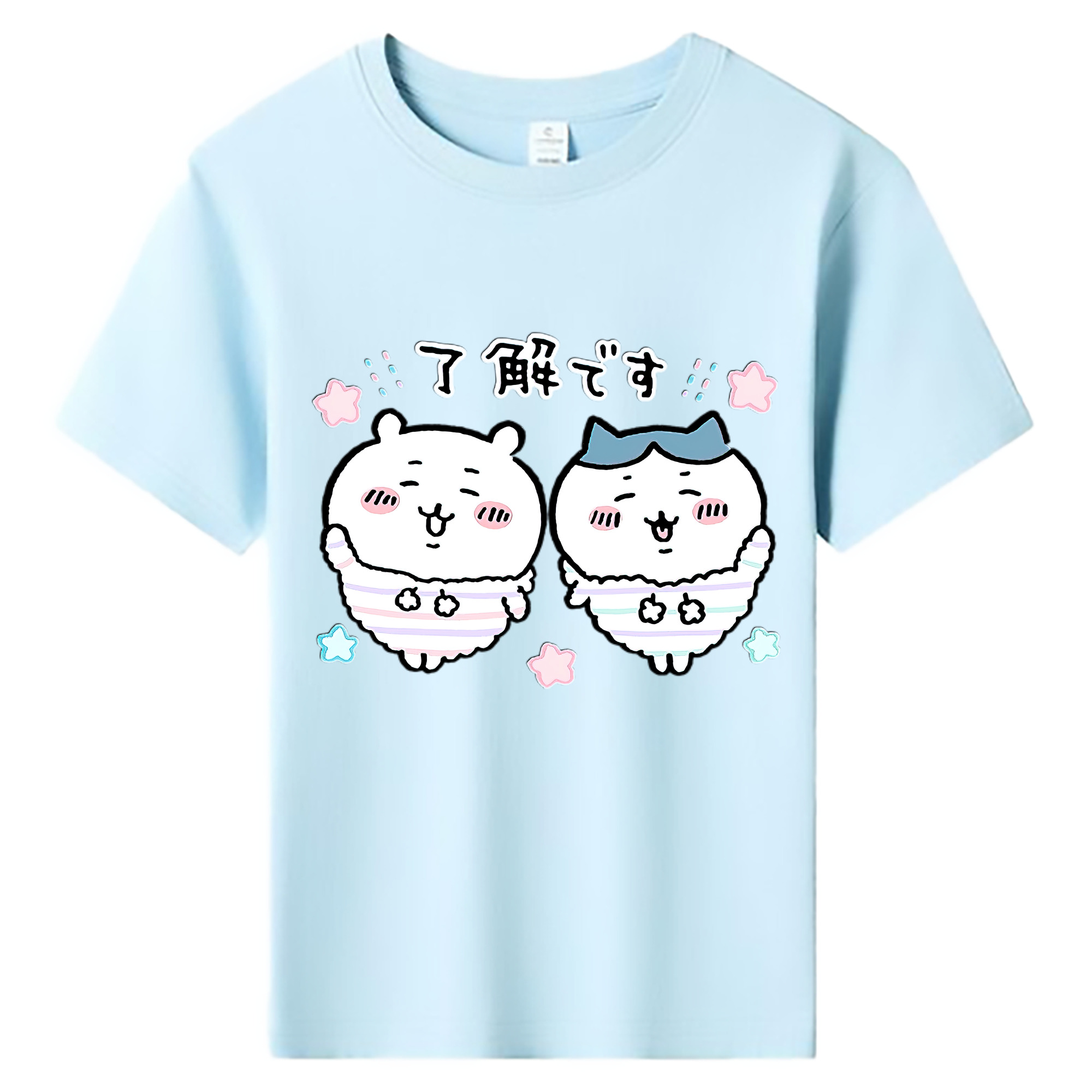 （画像用） ちいかわ ハチワレ Chii-kawa hachiware 綿100％キッズTシャツ（フロントプリント）